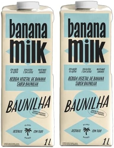 Kit 2X: Leite Vegetal de Banana Sabor Baunilha Banana Milk 1L