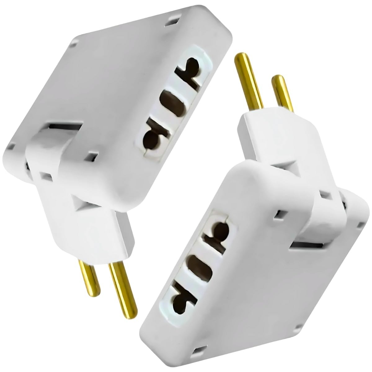 Kit 2 Adaptadores Tomada Articulado 2 e 3 Pinos Bivolt 10A/20A - Mais Espaço e Segurança!