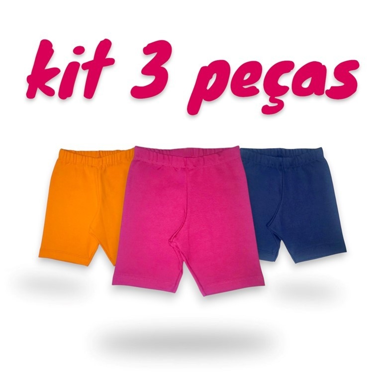 kit-3-bermudas-ciclista-infantil-conforto-e-estilo