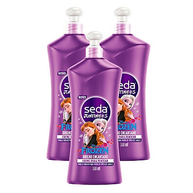 Kit 3 Cremes Seda Juntinhos Frozen – Hidratação e Brilho para os Fios do Seu Bebê
