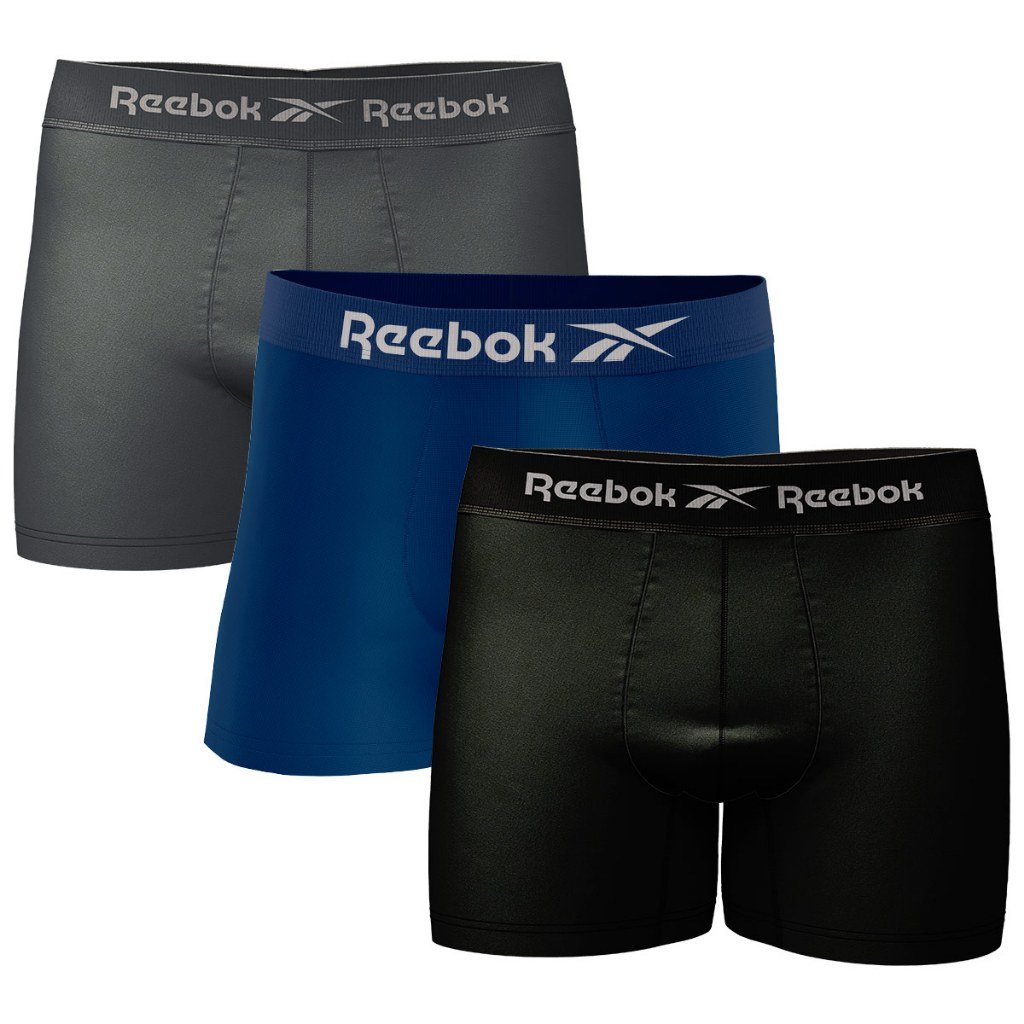 Kit 3 Cuecas Boxer Reebok Microfibra: Conforto e Estilo Sem Costura