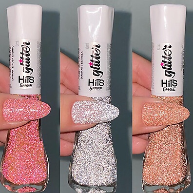 Kit 3 Esmaltes Diamante Rosa Eterno: Brilho que Dura