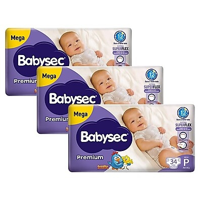 Kit 3 Fraldas Babysec Galinha Pintadinha Premium Tamanho P