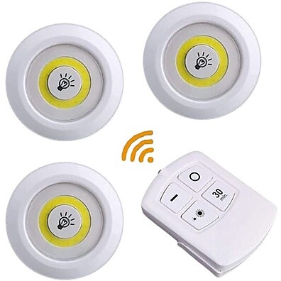 Kit 3 Lâmpadas LED Sem Fio com Controle – Ilumine com Praticidade