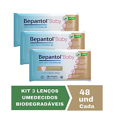 kit-3-lencos-umedecidos-bepantol-biodegradaveis-48un-cada