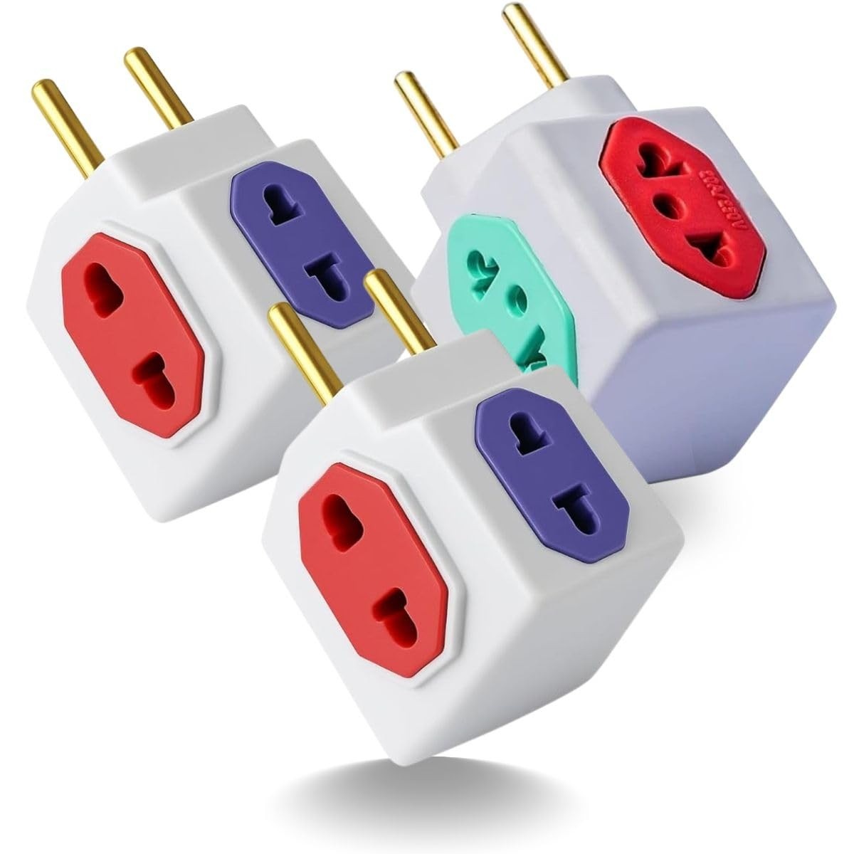 Kit 3 Adaptadores de Tomada Cubo Benjamin: Multiplique suas Conexões com Segurança!