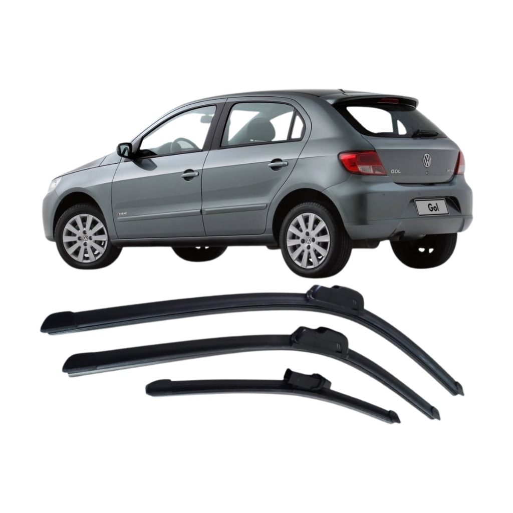 Kit 3 Palhetas Gol G5 2008-2012: Limpador de Parabrisa Dianteiro e Traseiro de Alta Qualidade
