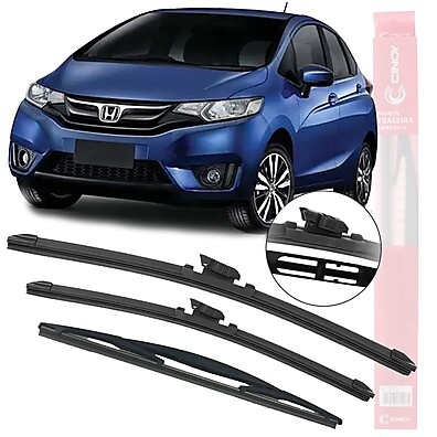 Kit 3 Palhetas Honda Fit 2009 a 2014 – Dianteiras e Traseira
