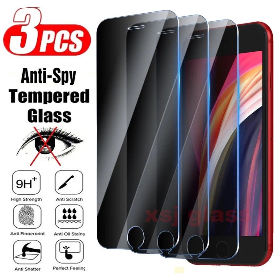 Kit 3 Películas de Privacidade Anti Spy para iPhone 7/8/SE