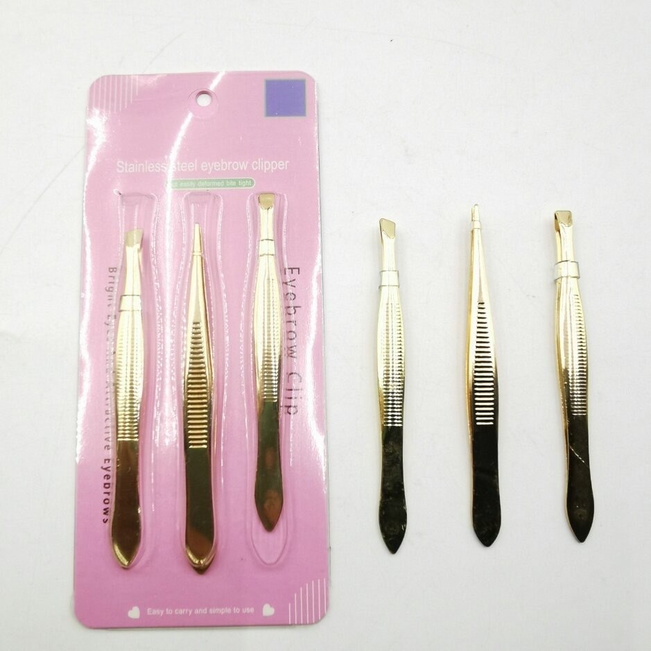 Kit 3 Pinças Profissionais para Sobrancelhas