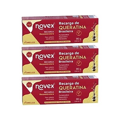 Kit 3 Recargas de Queratina 80g - Tratamento Profundo para Cabelos