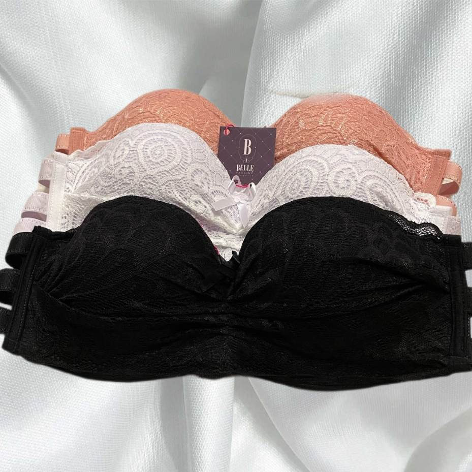 Kit 3 Sutiãs Tomara que Caia: Renda, Bojo e Conforto