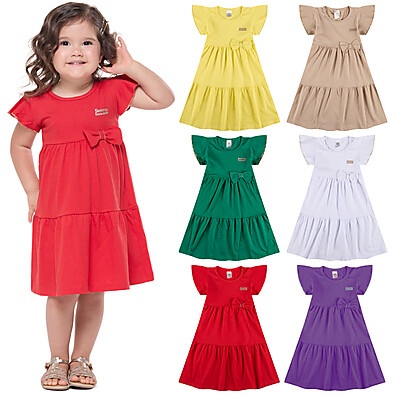 Kit 3 Vestidos Infantis Três Marias – Algodão e Conforto