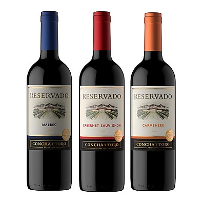 Kit 3 Vinhos Concha Y Toro: Malbec, Cabernet & Carmenere