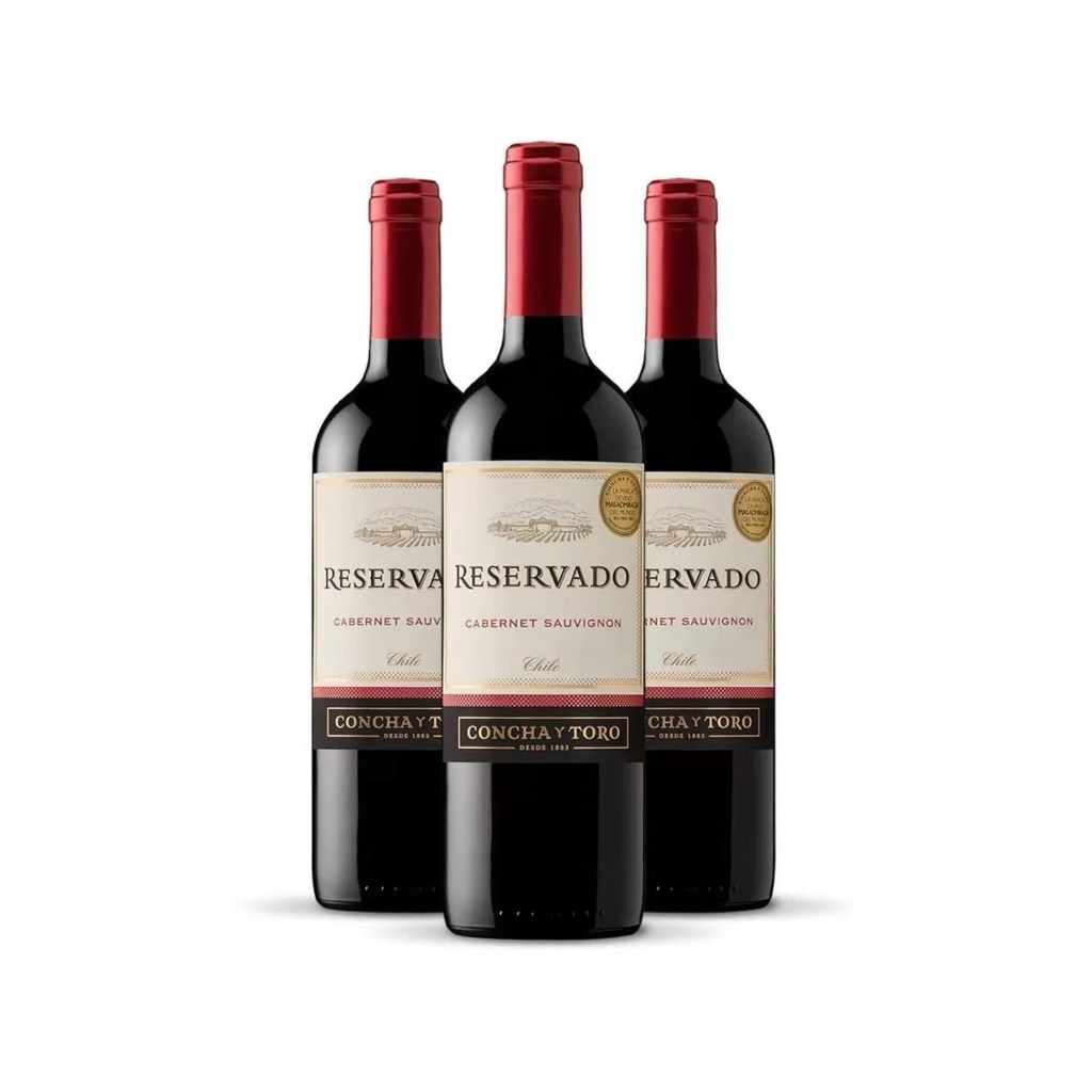 Kit 3 Vinhos Concha y Toro Reservado Cabernet Sauvignon
