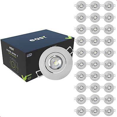 Kit 30 Spot Led 7W 3000K Bivolt - Iluminação Moderna e Econômica