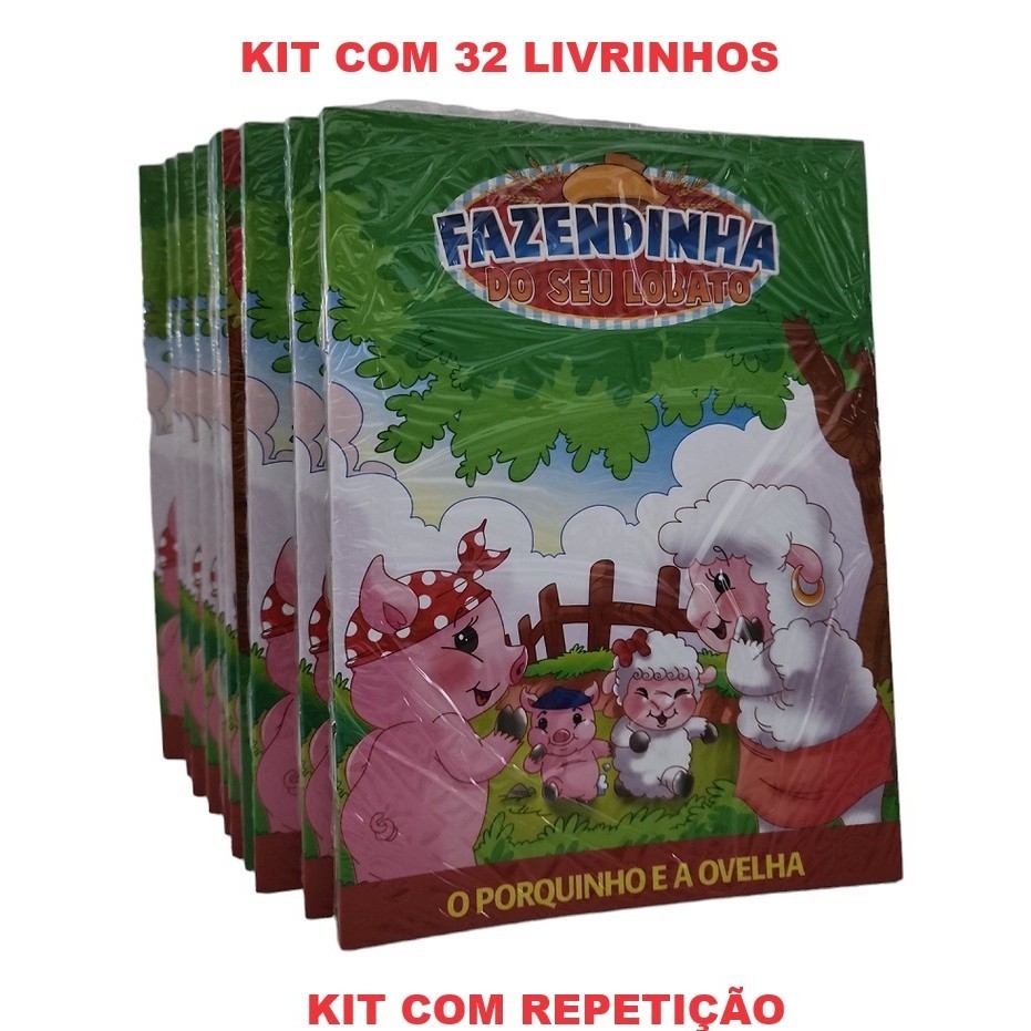 Kit 32 Livros Fazendinha do Seu Lobato - Ideal para Atacado e Lembrancinhas