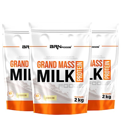 Kit 3x Grand Mass Milk Protein Sem Soja 2kg - BRN FOODS