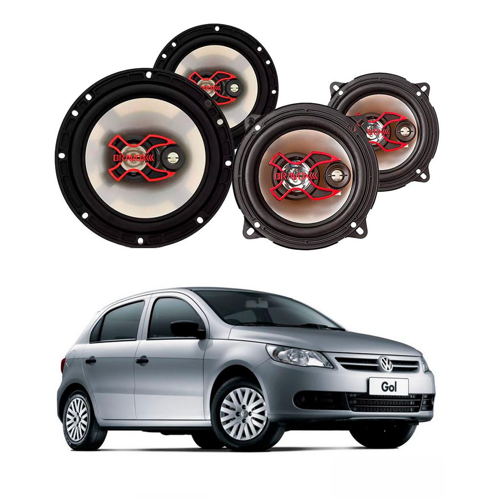 Kit 4 Alto Falantes Triaxiais 5" e 6" 100W RMS para VW Gol G5