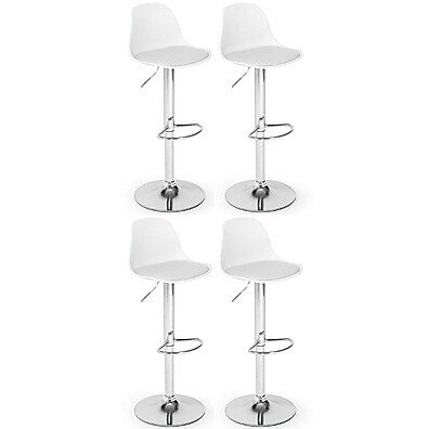 Kit 4 Banquetas Altas Leda com Regulagem e Base Giratória
