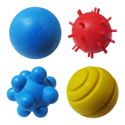 Kit 4 Bolas Maciças para Cães Pequenos e Filhotes - Furacão Pet