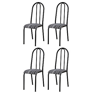 Kit 4 Cadeiras América Cromo: Elegância para sua Cozinha
