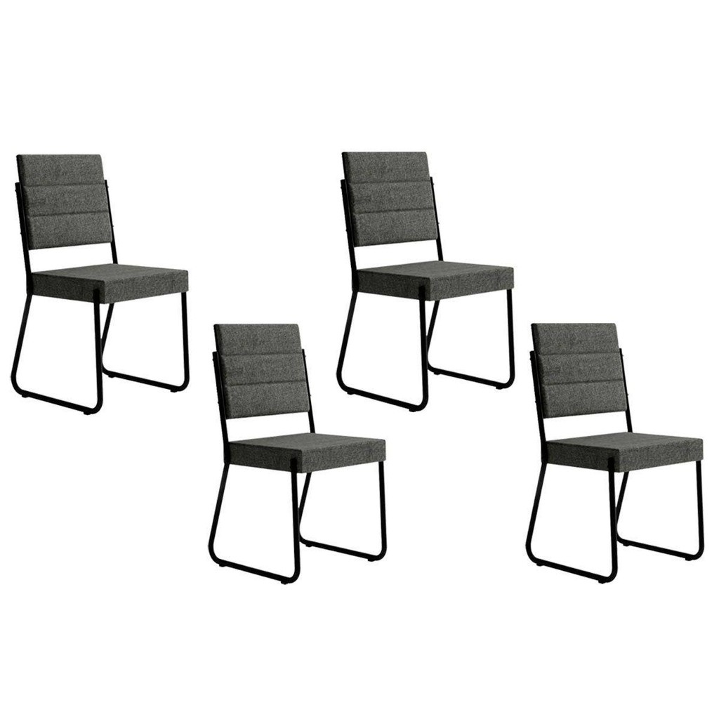 Kit 4 Cadeiras de Jantar Carraro: Elegância e Conforto