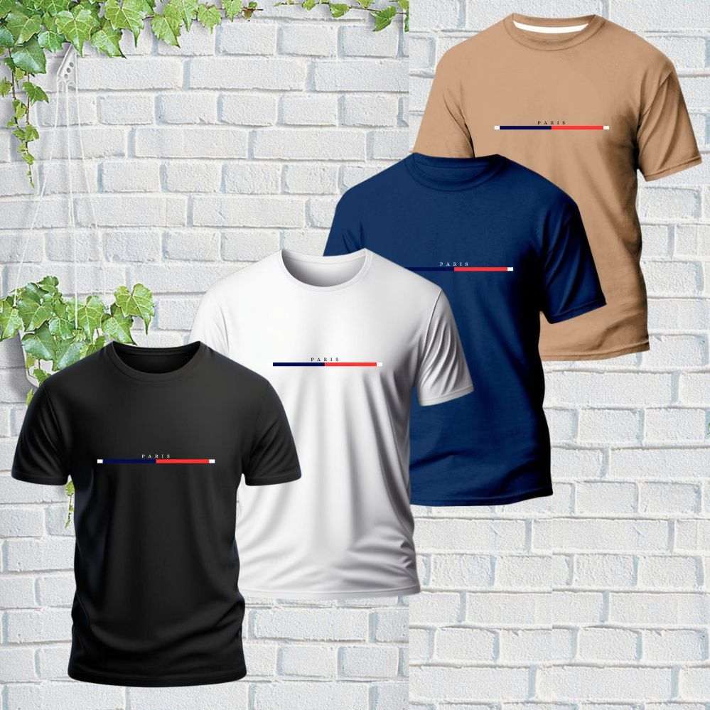 Kit 4 Camisetas Premium Paris: Conforto e Estilo em 100% Algodão