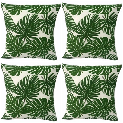 Kit 4 Capas Almofada Costela de Adão Verde 45x45cm