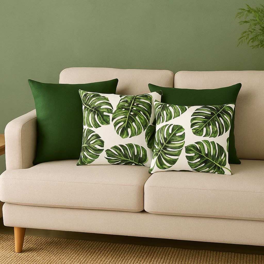 Kit 4 Capas de Almofada 42x42: Jacquard, Suede e Linho
