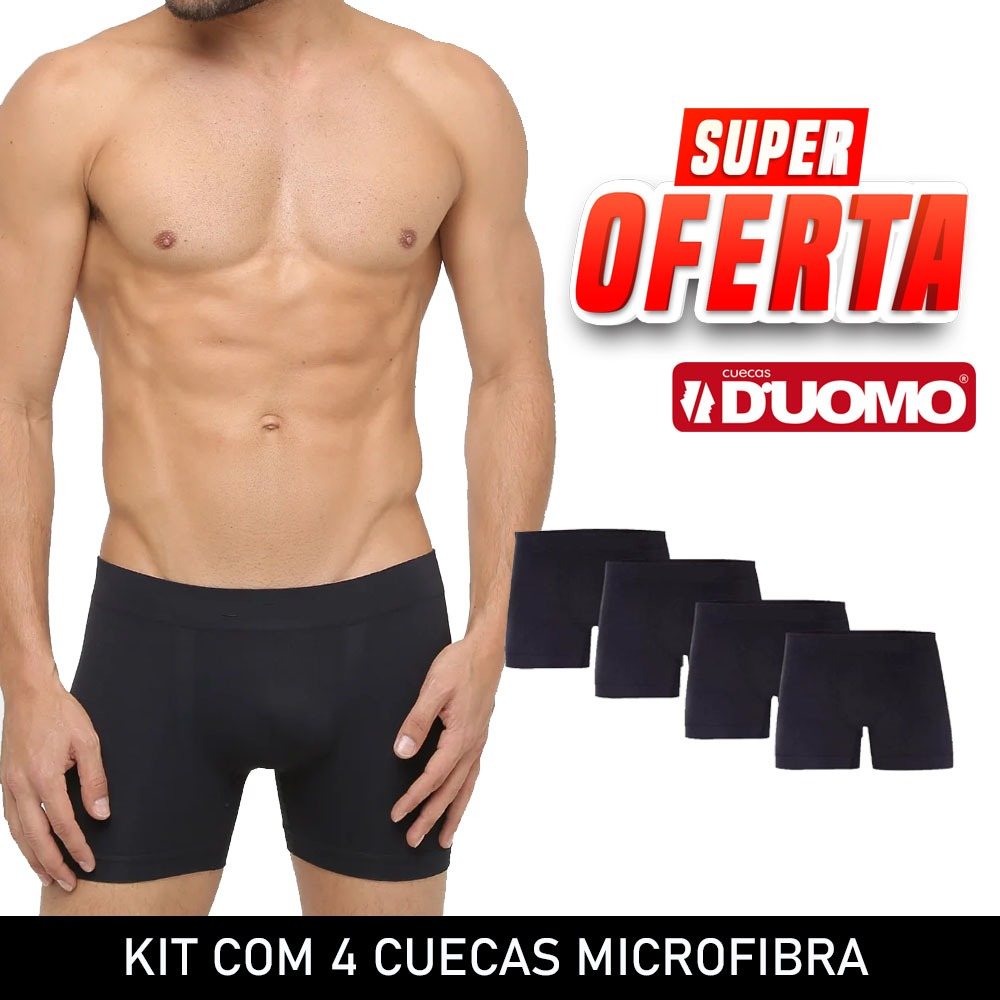 Kit 4 Cuecas Boxer Duomo: Conforto Sem Costura!