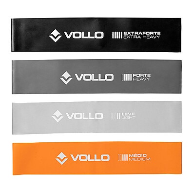 Kit 4 Faixas Elásticas Mini Bands Vollo – Treine Mais, Evolua Rápido