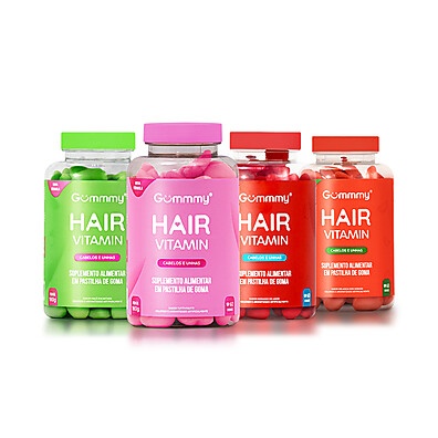 Kit 4 Gummy Hair: Vitaminas em Goma para Cabelos e Unhas