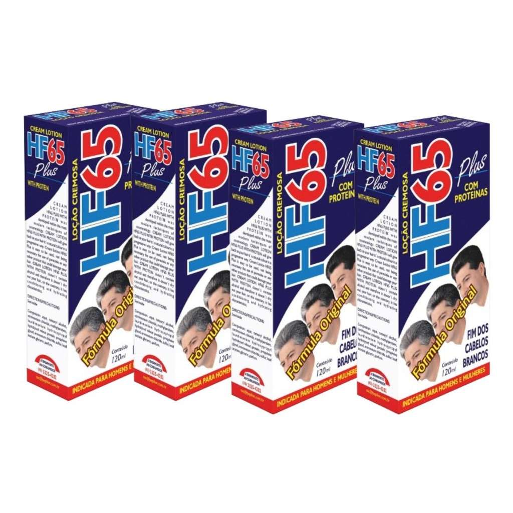 Kit 4 Loções HF65 Plus: Restaure a Cor Natural dos Seus Fios