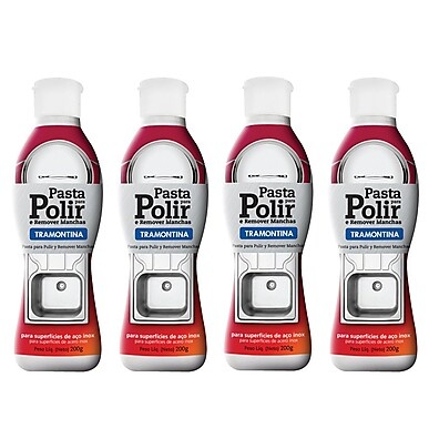 Kit 4 Pastas de Polimento Tramontina: Limpeza Profunda para Aço Inox