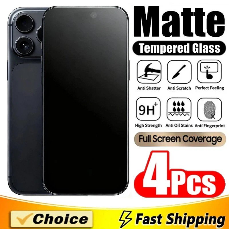Kit 4 Películas Matte para iPhone: Vidro Temperado Fosco