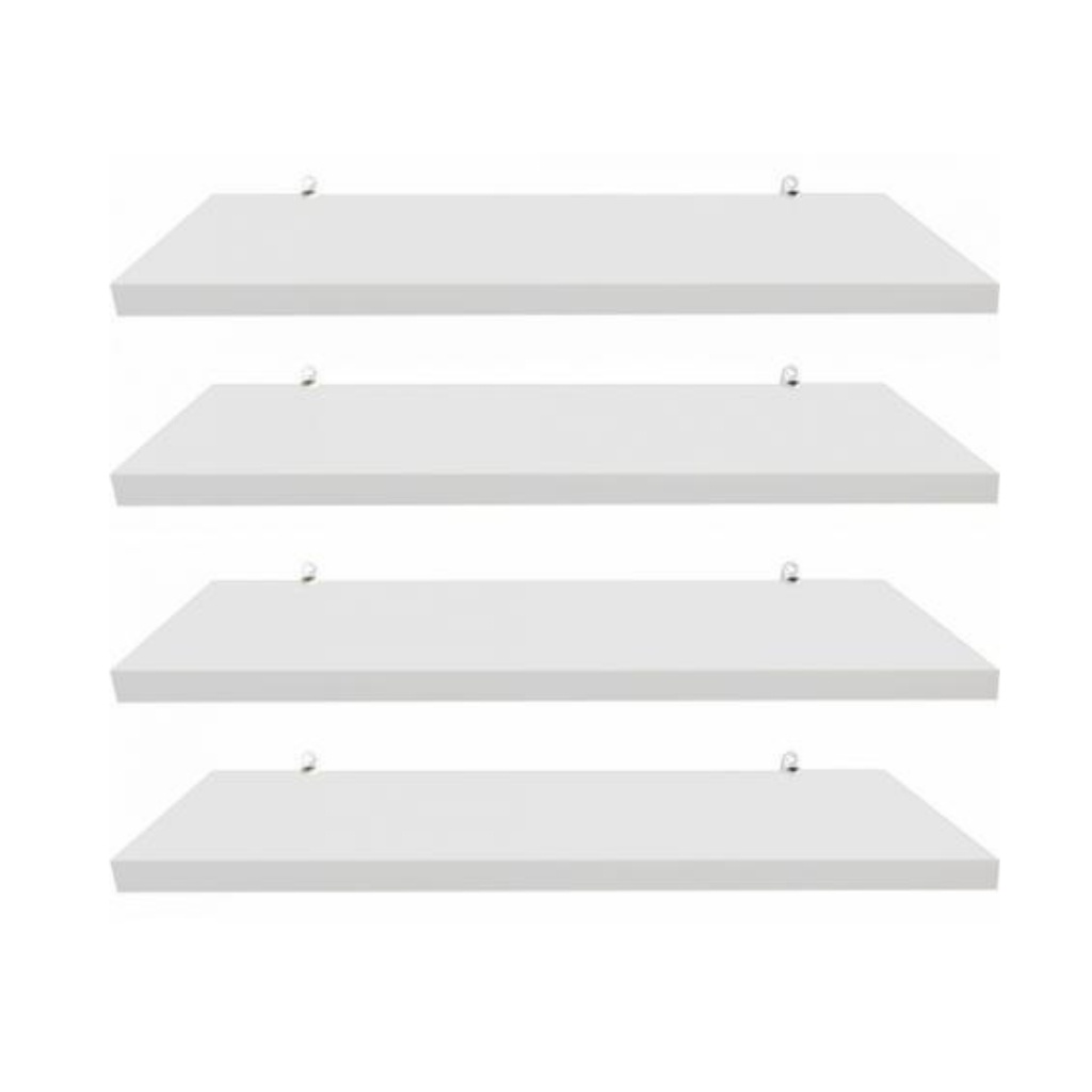 Kit 4 Prateleiras 50cm MDF Branco - Organize Seu Espaço com Estilo!