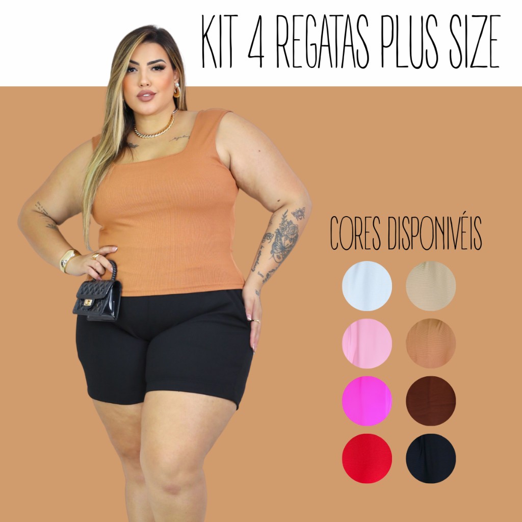 Kit 4 Regatas Plus Size: Elegância e Conforto!