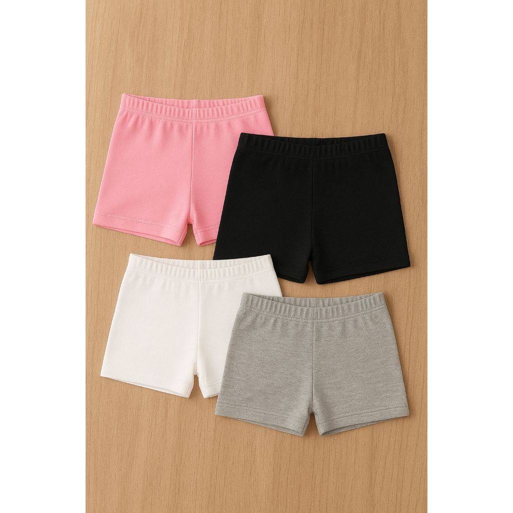Kit 4 Shorts Infantil Menina – Conforto e Estilo para Todo Dia