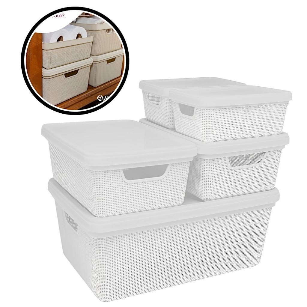 Kit 5 Caixas Organizadoras Jaguar: Solução Prática para Organização Total