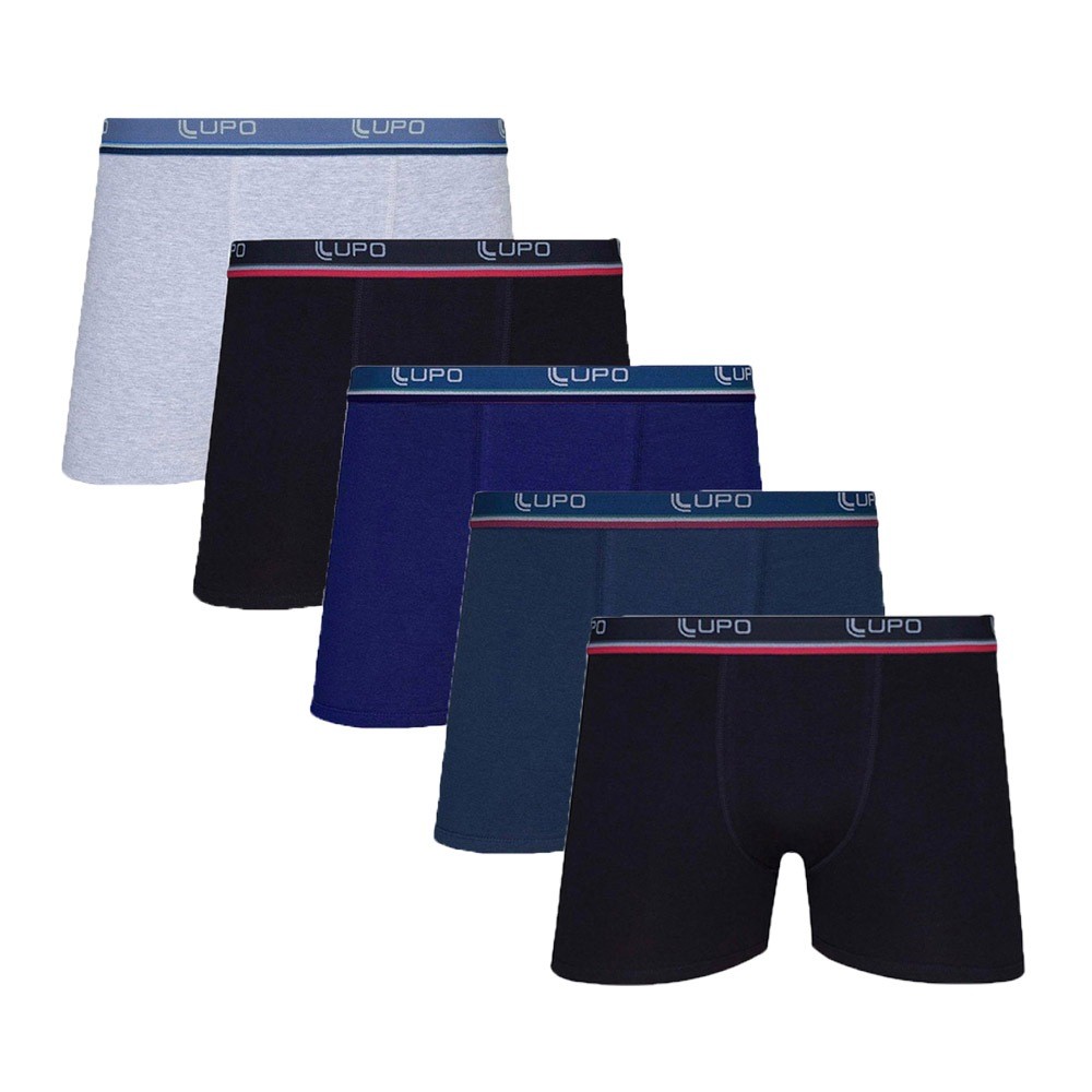 Kit 5 Cuecas Boxer Lupo Algodão 523: Conforto e Estilo