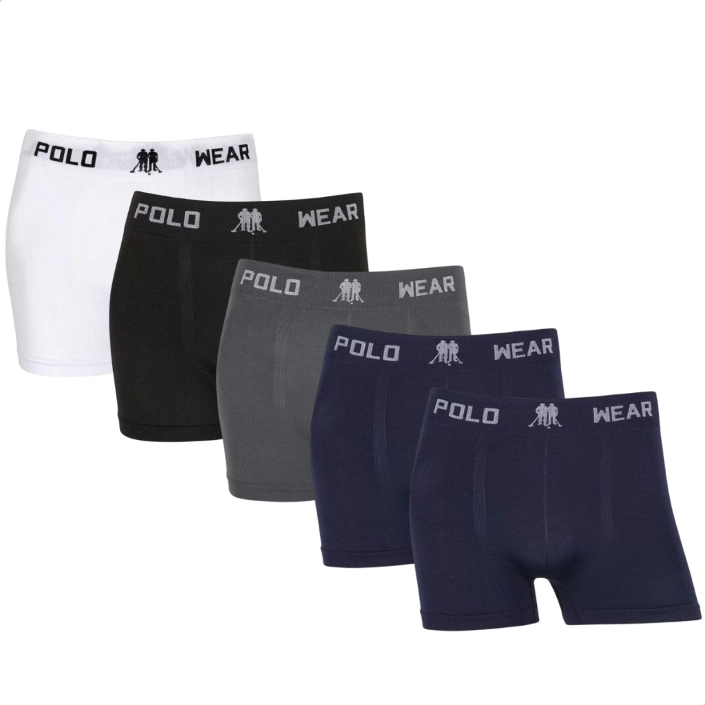 Kit 5 Cuecas Boxer Polo Wear Microfibra: Conforto e Estilo no Dia a Dia