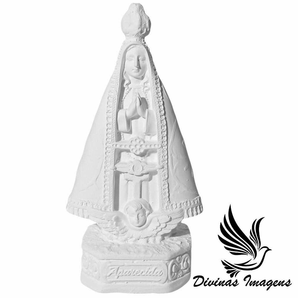 Kit 5 Imagens Nossa Senhora Aparecida em Gesso Cru 15cm – Artesanato Religioso Personalizável