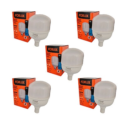 Kit 5 Lâmpadas LED 50W Foxlux: Alta Potência e Economia