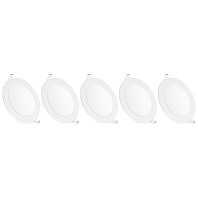 Kit 5 Luminárias LED Redondas 12W para Embutir – Iluminação Moderna