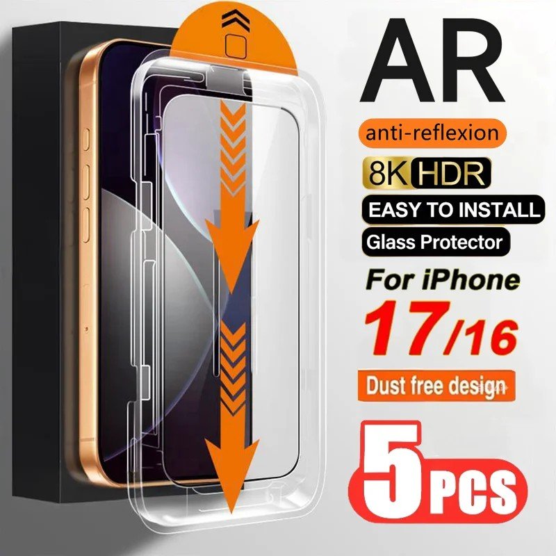 Kit 5 Películas AR Anti-Reflexo para iPhone 11 ao 17