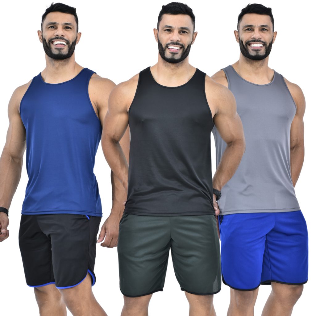 Kit 5 Regatas Dry Masculinas: Treino e Dia a Dia