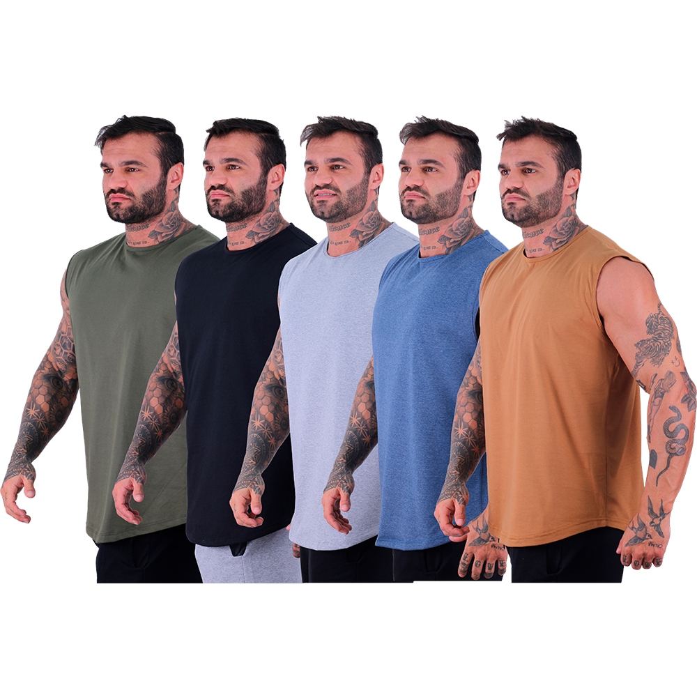 Kit 5 Regatas Machão Longline MXD: Conforto e Estilo para Todos os Dias