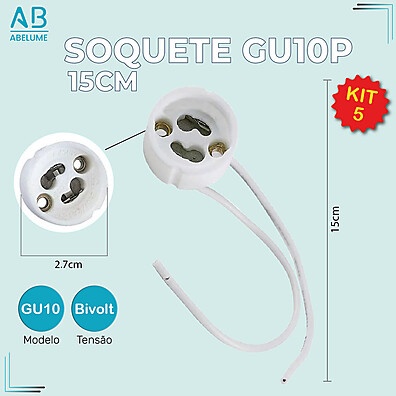 Kit 5 Soquetes G9 com Cabo 15cm Bivolt – Instalação Fácil!