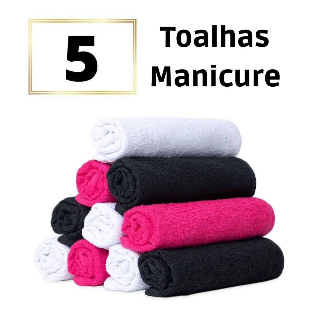 Kit 5 Toalhas Manicure e Pedicure 100% Algodão